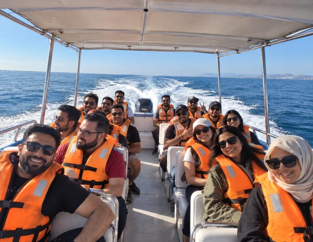 Suraket team on a boat trip